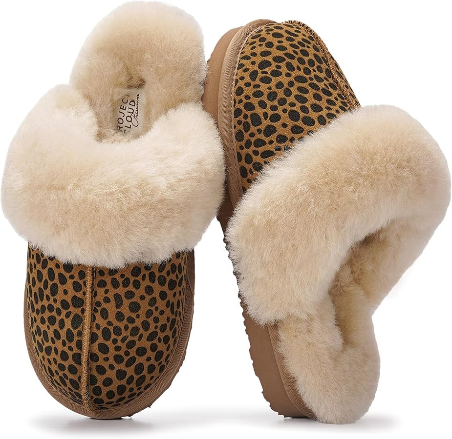 Project Cloud 100% Genuine Leather Slippers for Women Footwear with Genuine Fur Lining Womens Clo... | Amazon (US)
