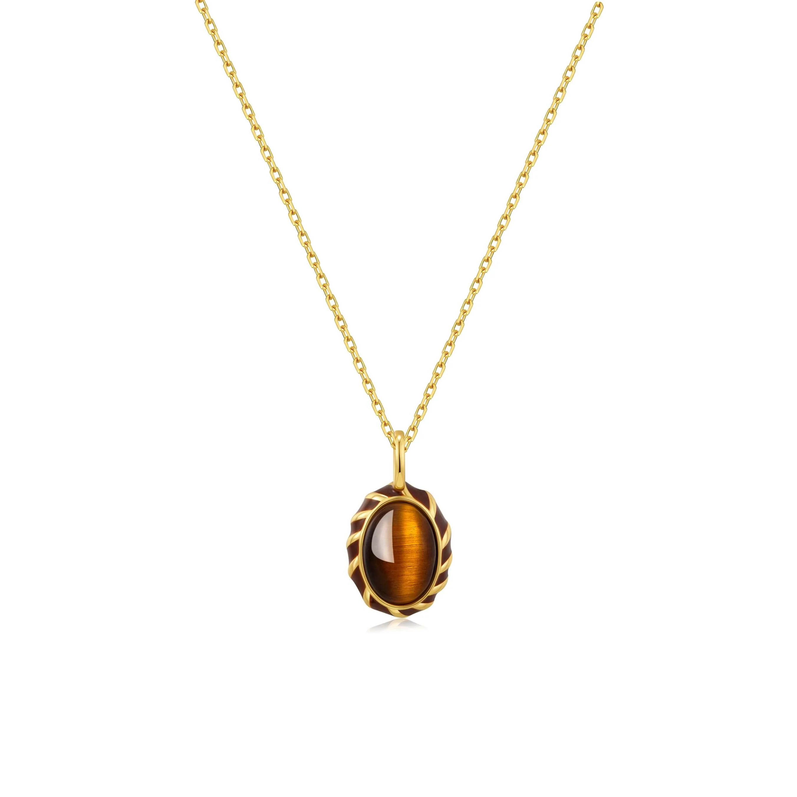 Mocha Tiger Eye Stone Necklace | SUIHE Jewelry | Suihe Jewelry