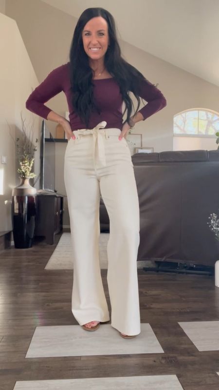 LOVE these palazzo ecru jeans in this beautiful ivory color for spring and summer! They’re more lightweight and flexible than jeans, which is great for the coming heat! I got my normal size 4/27. The square neck top is so flattering— I suggest sizing up. I got a M.

Wearing @arlowandbirch jewelry— shop at arlowandbirch.com and enter promo code JULIE10 for a discount on anything sitewide! (Excludes permanent jewelry.)


#ltksalealert #ltkfindsunder100 #loftimist @loft #loveloft summer pants, spring pants, belted pants, vacation outfit, cream jeans, palazzo jeans, teacher outfit, spring outfit

#LTKSeasonal #LTKsalealert #LTKworkwear