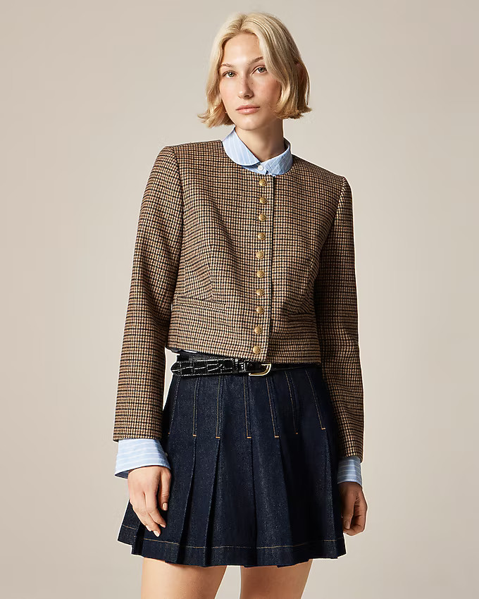 Bridgette lady jacket in houndstooth wool blend | J. Crew US