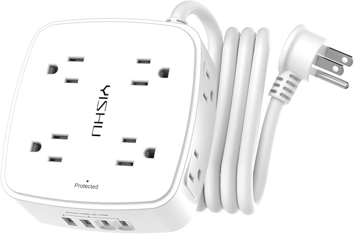 6Ft Surge Protector Power Strip with 8 Widely Outlets & 4 USB Ports | Amazon (US)