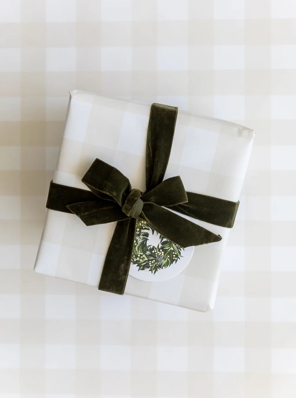 Beige Gingham Wrapping Paper | House of Jade Home