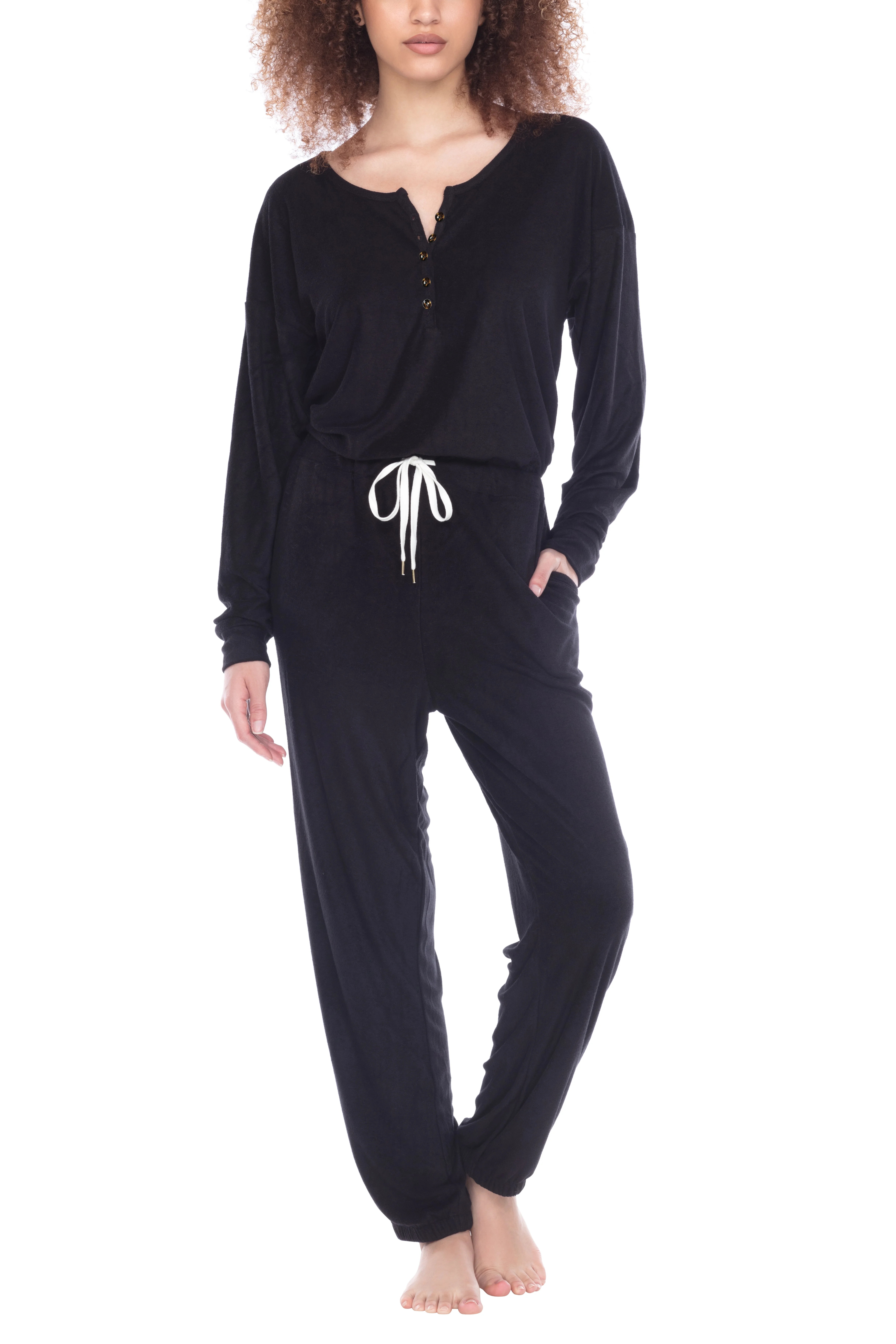 Honeydew Intimates Ladies Long Sleeve Henley Sleepwear Onesie | Walmart (US)