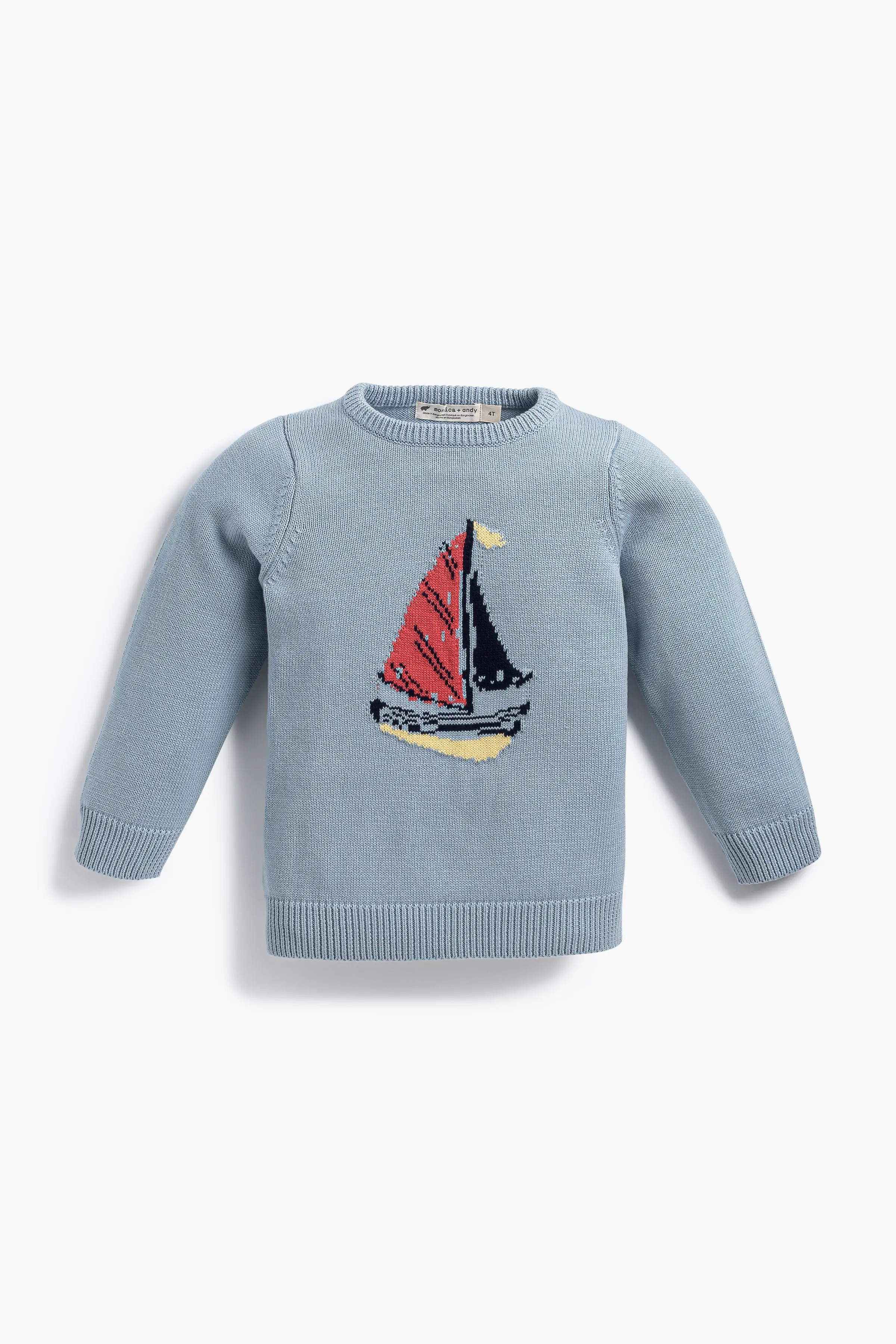Organic Knit Sweater In Little Skippers | Baby | Size: 3-6M | Unisex (Boy Or Girl) - Monica + Andy Organic Baby Clothing | Monica + Andy
