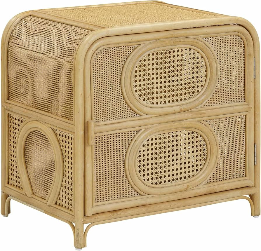 Tov Furniture Tina Natural Rattan Nightstand | Amazon (US)