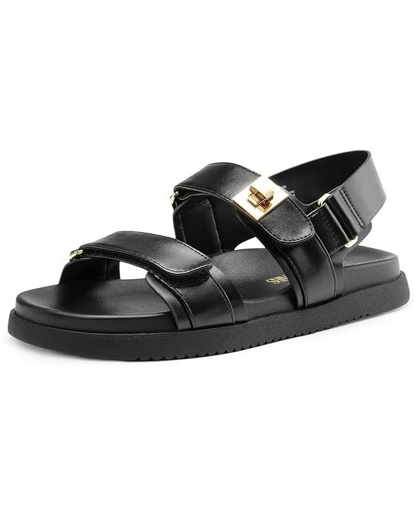 DREAM PAIRS Flat Sandals for Women Comfortable Open Toe Summer Sandals Adjustable Fashion Dress S... | Amazon (US)