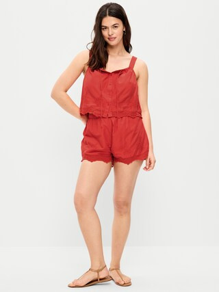 High-Waisted Lace-Trim Shorts | Old Navy (US)