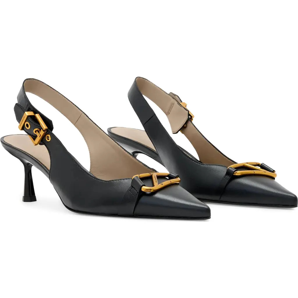AllSaints Hera Pointed Toe Slingback Pump in Black at Nordstrom, Size 10Us | Nordstrom