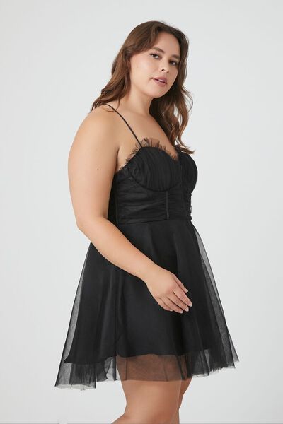 Plus Size Mesh Bustier Mini Dress | Forever 21 (US)