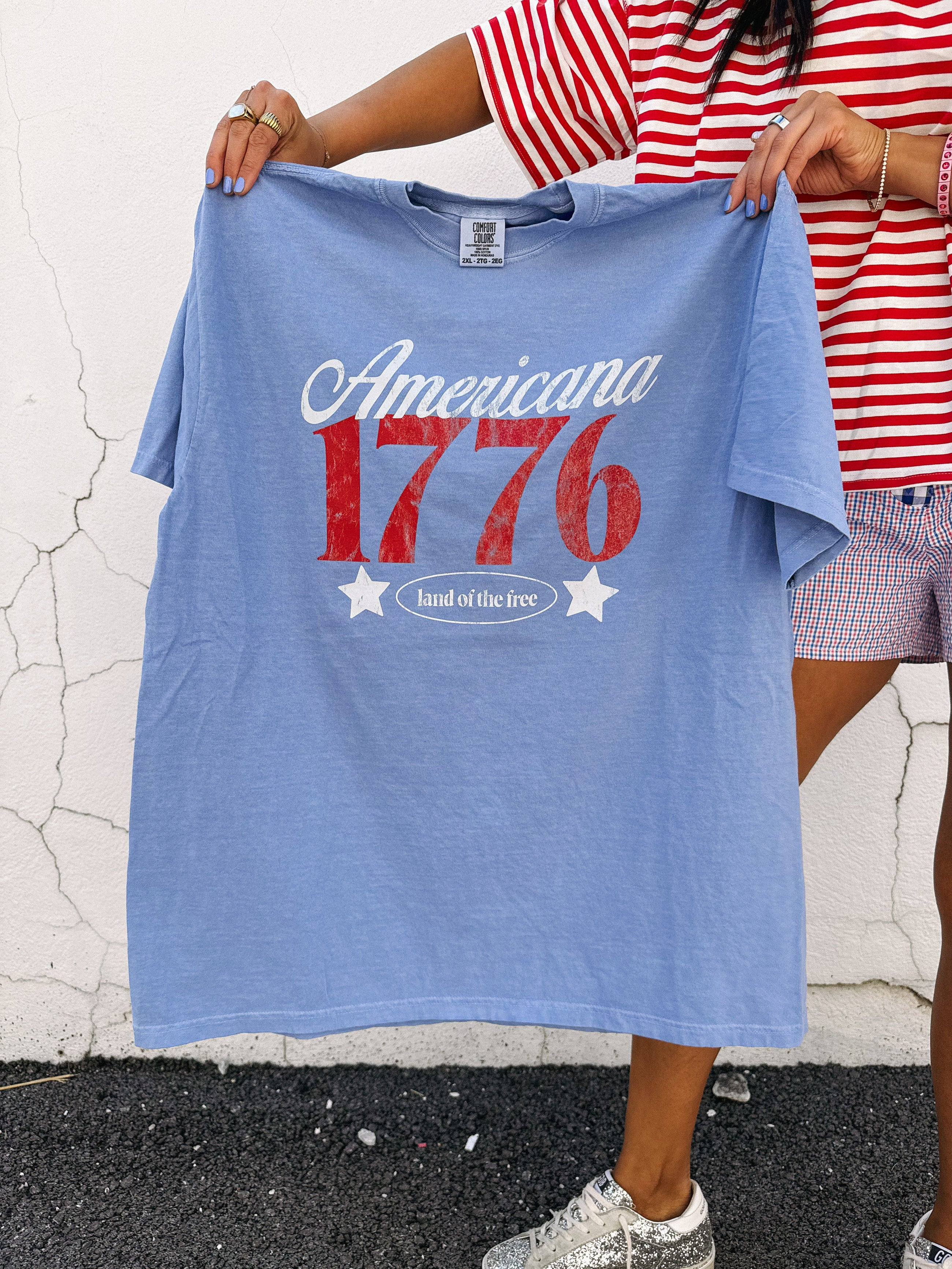 ETTA OG | land of the free 1776 graphic tee - denim | Etta+East