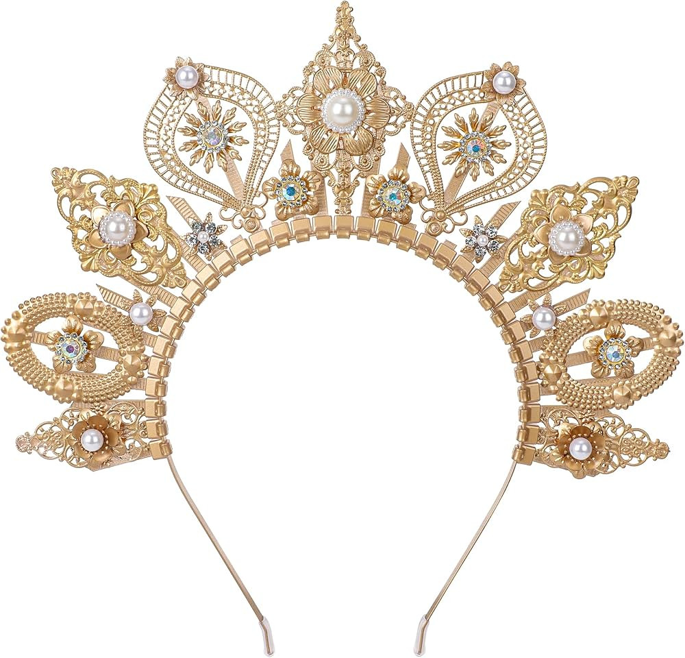 Sun Goddess Halo Crown - Boho Sunburst Gold Spiked Headband, Egyptian Goddess Headpiece Bohemian ... | Amazon (US)