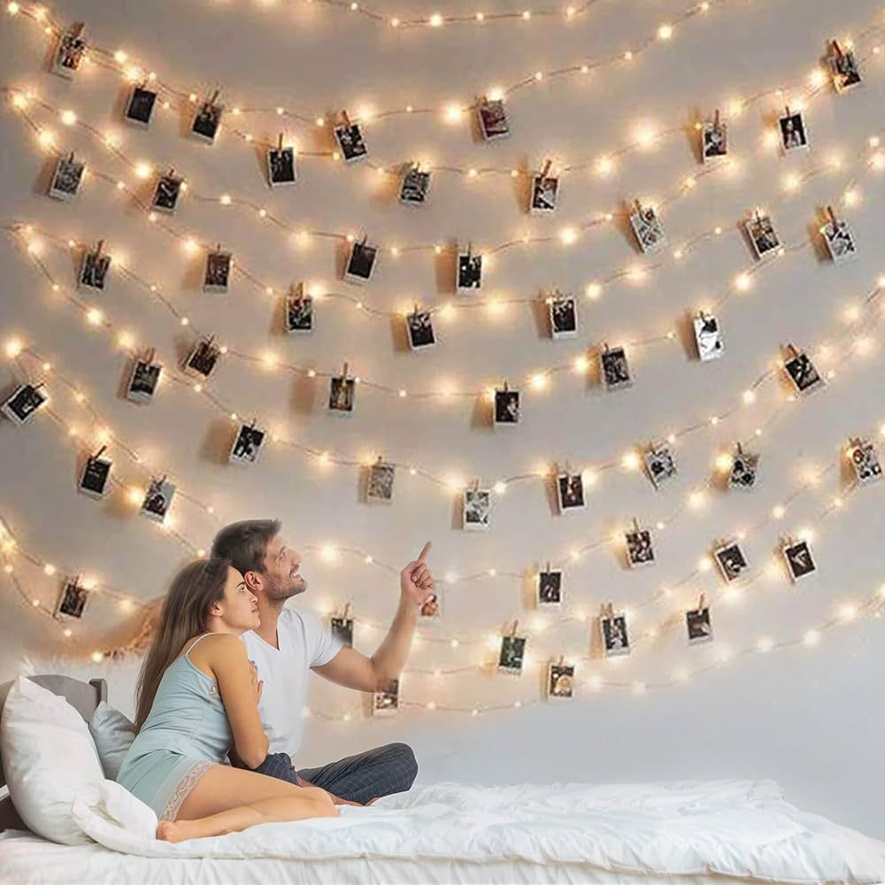 BRYUBR Photo Clip String Light - 33Ft 100LED Fairy Lights with Clips for Pictures, Photo Lights w... | Amazon (US)