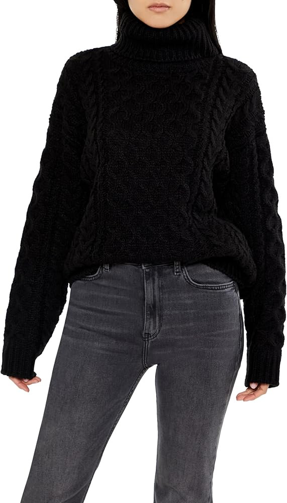 Forever 21 Womens Cable Knit Turtleneck Sweater | Amazon (US)