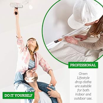 All Purpose Canvas Drop Cloth - Canvas Tarp, Canvas Fabric Drop Cloth Curtains, Drop Cloth for Pa... | Amazon (US)