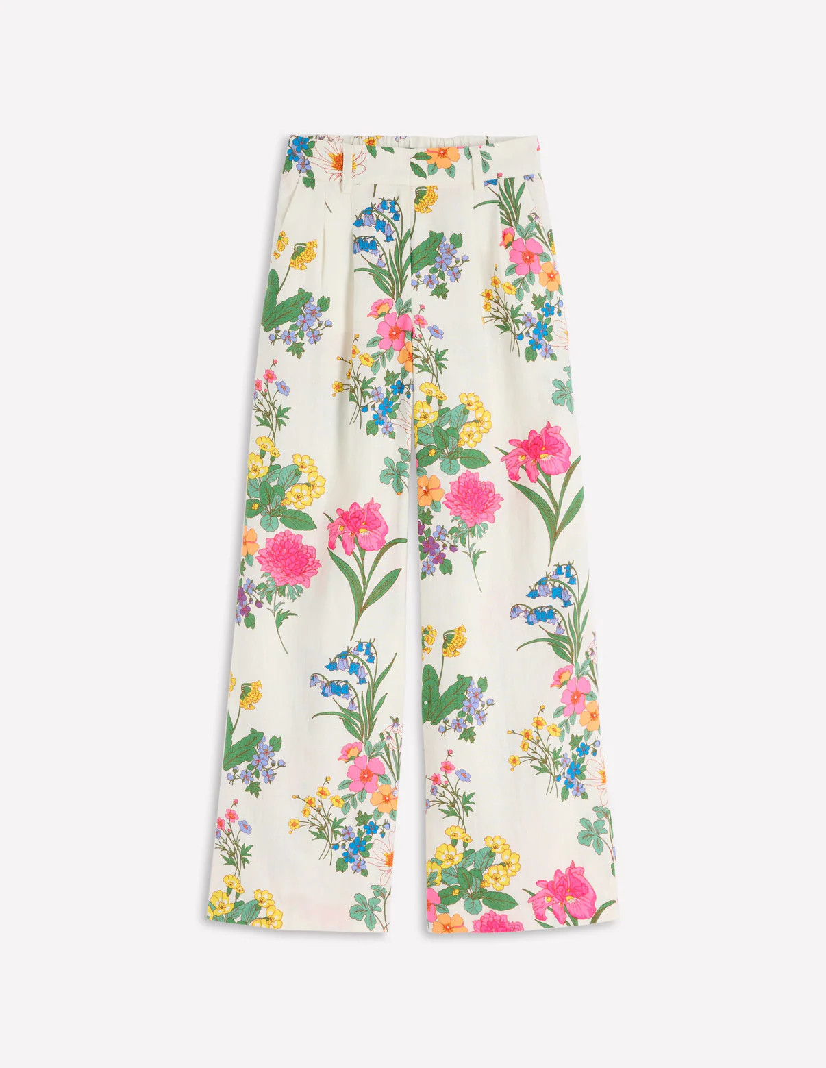 Kensington Linen Pants-Ivory, Delicate Blossom | Boden (US)