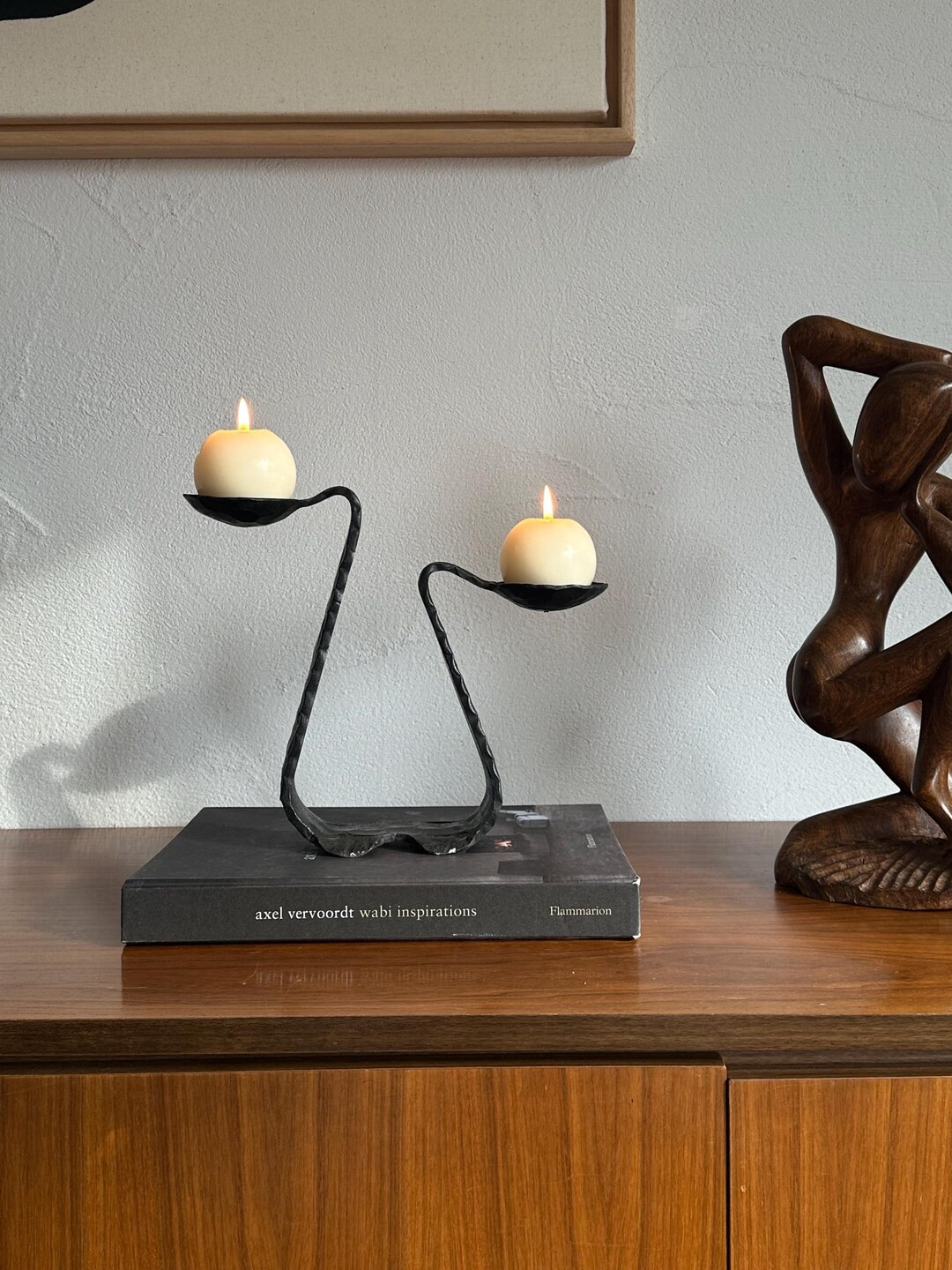 Mid Century Modernist Brutalist Candlestick Wrought Iron France 1960‘s Candle Holder wrought ir... | Etsy (US)