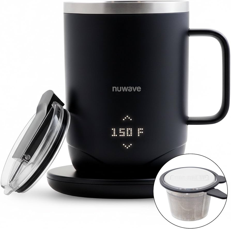 Nuwave Self-Heating Coffee Mug with Charging Base, 16oz Heated Coffee Cup, 5Hr Cordless Runtime, ... | Amazon (US)