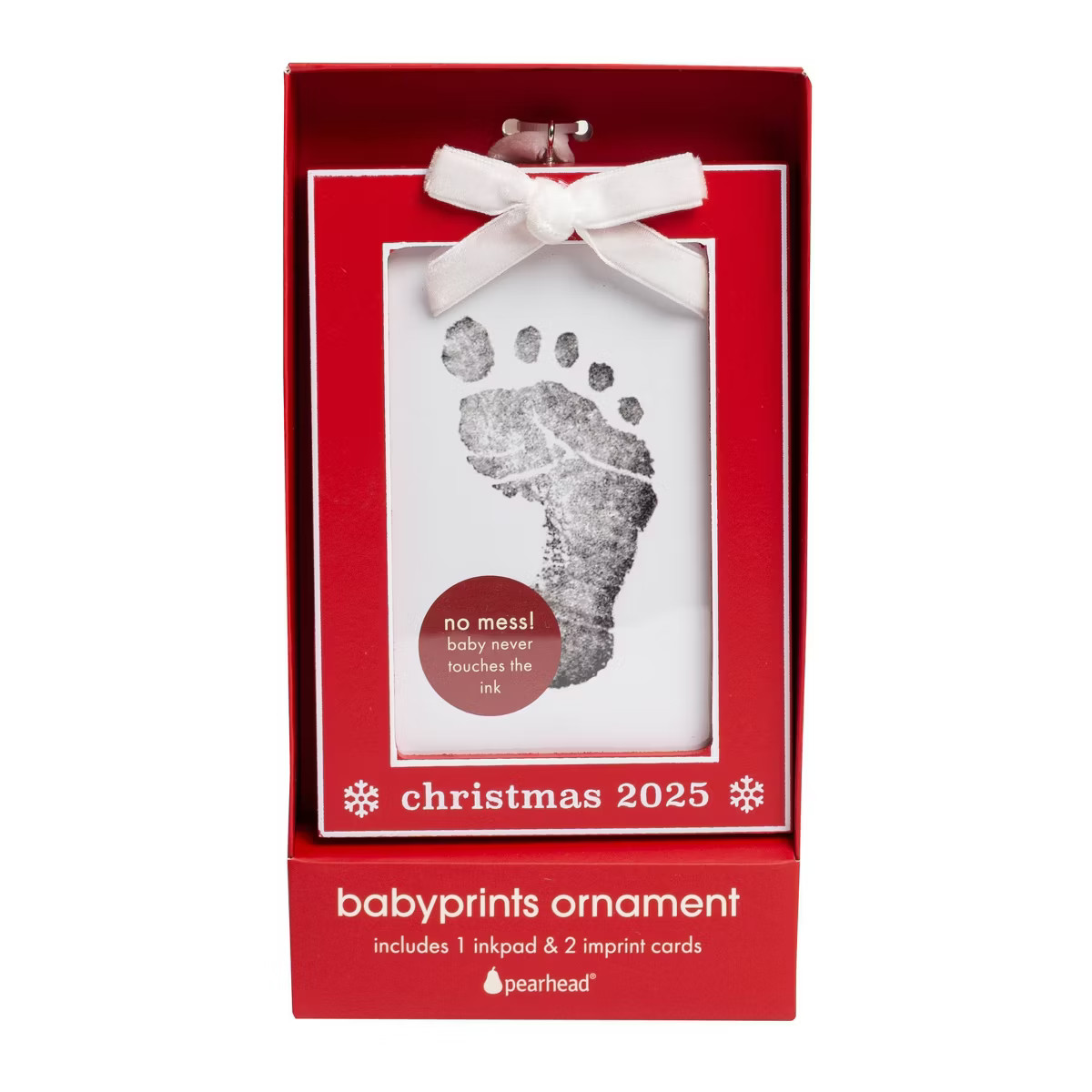 Pearhead Christmas 2025 Baby Footprint Tree Ornament Kit with Clean-Touch Ink Pad Red | Target