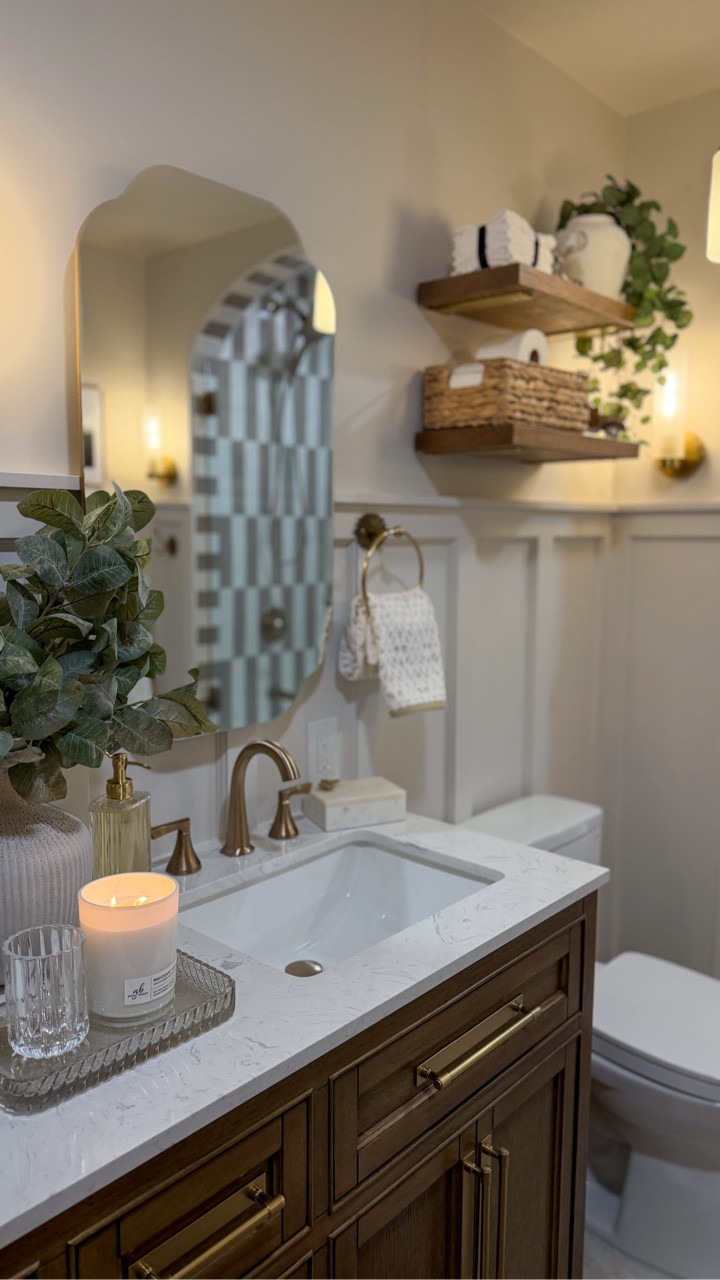 Don’t blink! This bathroom had no chance 💪🏽

What do you think of this complete gut job? It was sad to see the carpet go but someone had to do it.. 

 #LTKgrwm #LTKHome