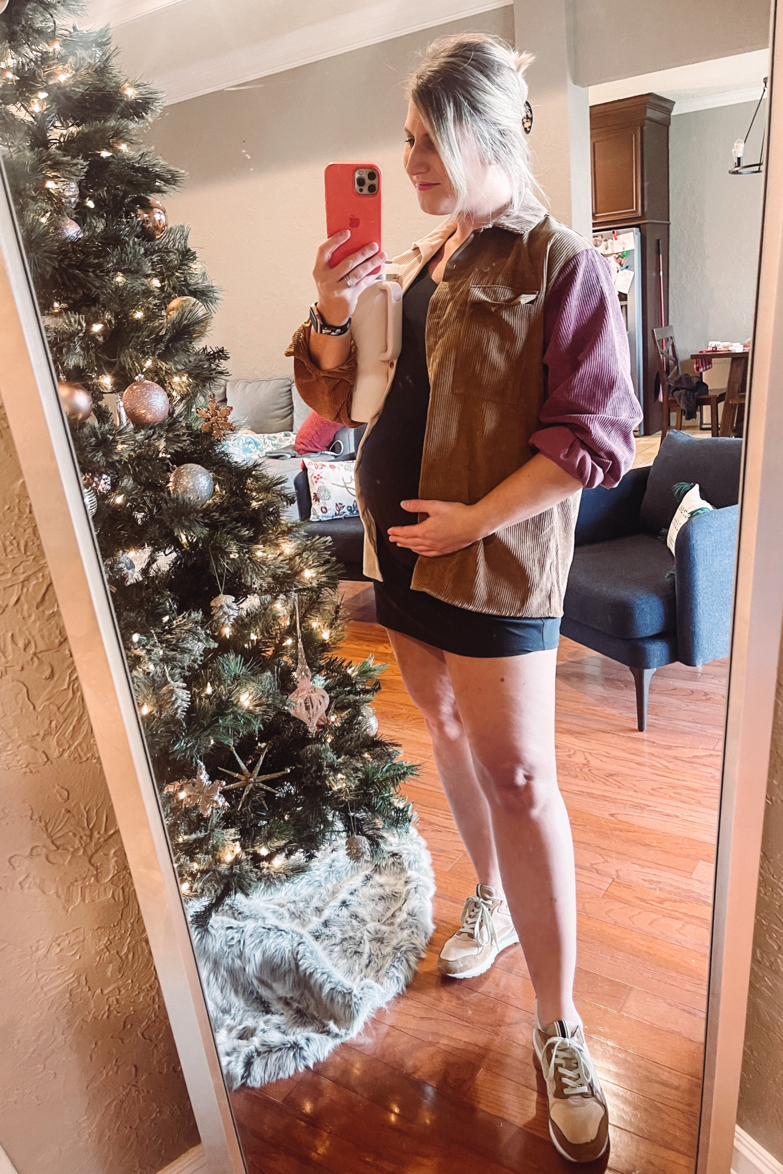 Athletic dress • easy styling • button down • sneakers • women’s athletic wear • bump style • how to style • bump outfit of the day • Abercrombie + Fitch 
CODE: AFLTK to save 
In my normal size medium and I could def size up one. Very short with the bump now 

#LTKstyletip #LTKbump #LTKxAF