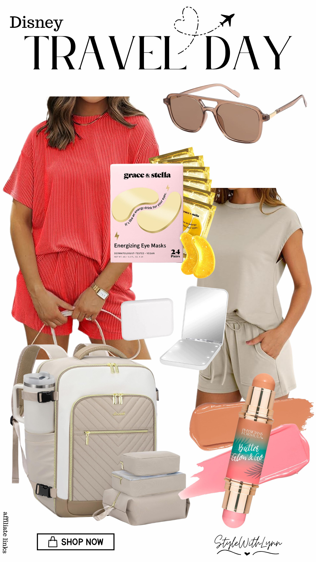 ✨✈️ DISNEY TRAVEL DAY✨

If you’re heading to the most magical place on earth, your travel outfit needs to work overtime. Comfy for the plane, polished for arrival, and ready for those “we made it!” pics.

I’m loving this lightweight ribbed lounge set (easy, breathable, no wrinkles 🙌), paired with chic neutral sunnies and the ultimate organized travel backpack (hello compartments and water bottle sleeve 👏).

And because we are not arriving tired… energizing eye masks and glow stick is refreshed Disney mom energy.

Travel day, but elevated 💁🏻‍♀️ Everything linked in my LTK under Disney Travel Day essentials.

#DisneyTravelDay #AirportStyle #DisneyWorldOutfit #TravelOutfitInspo #MomStyle #DisneyStyle #VacationMode

—

SEO KEYWORDS:
disney travel day outfit, disney airport outfit, disney world travel outfit, comfy airport outfit women, lounge set for travel, ribbed matching set women, neutral airport style, chic travel outfit, disney mom outfit, travel essentials for women, travel backpack with compartments, amazon travel backpack, airplane outfit ideas, beauty travel essentials, under eye masks for travel, glow makeup stick, disney vacation outfit ideas, stylish airport looks, disney trip packing list 

 #LTKTravel