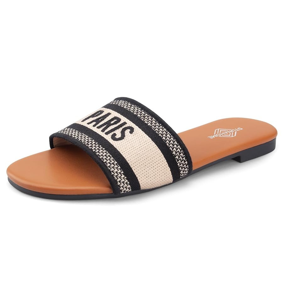 STUNAHOME Summer Flat Sandals for Women Fashion slide Sandals Womens | Amazon (US)