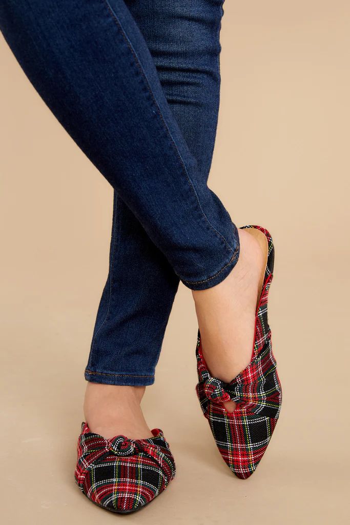Charming Touch Red Plaid Mules | Red Dress 