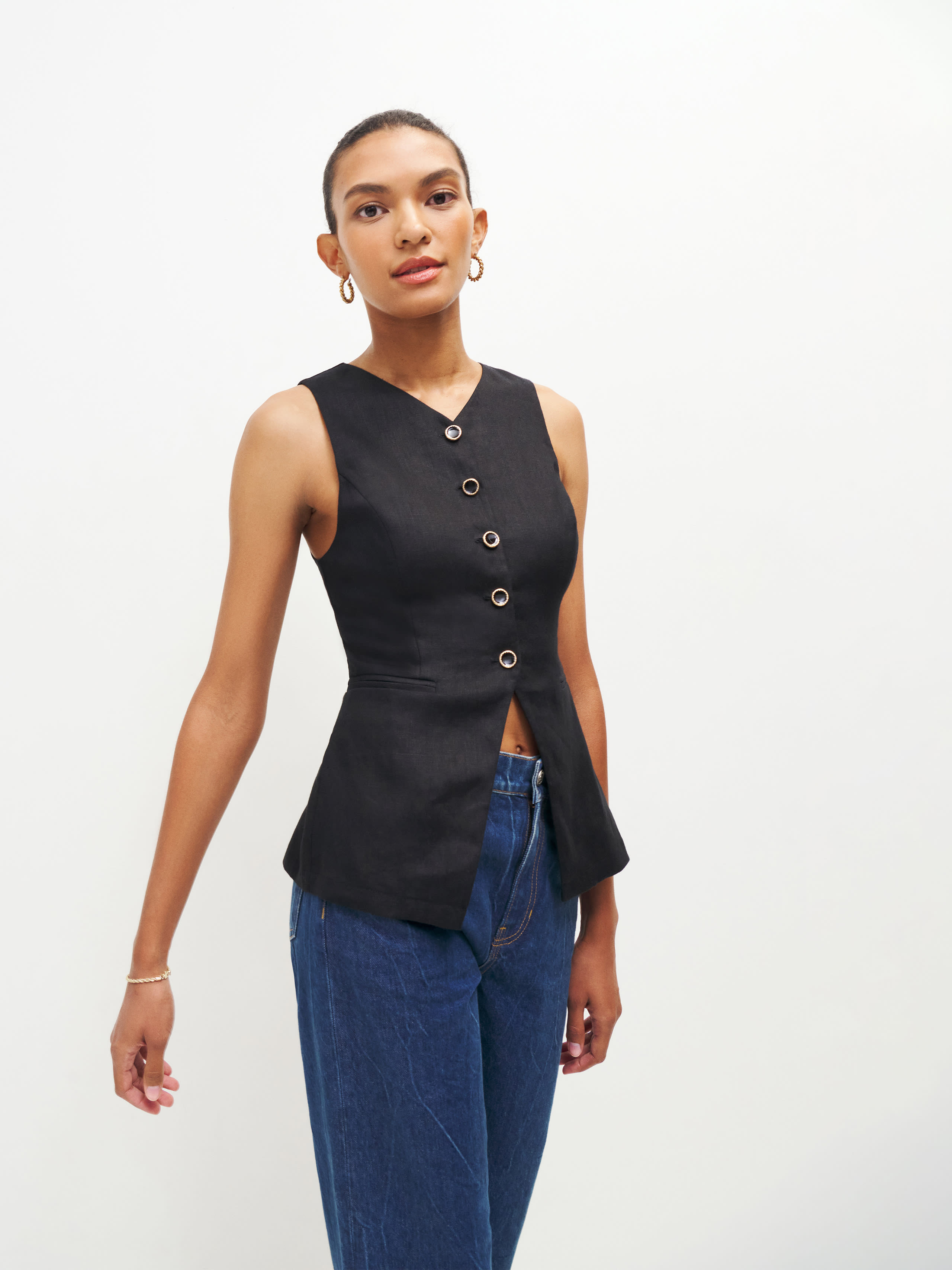 Aspen Linen Top | Reformation (Global)