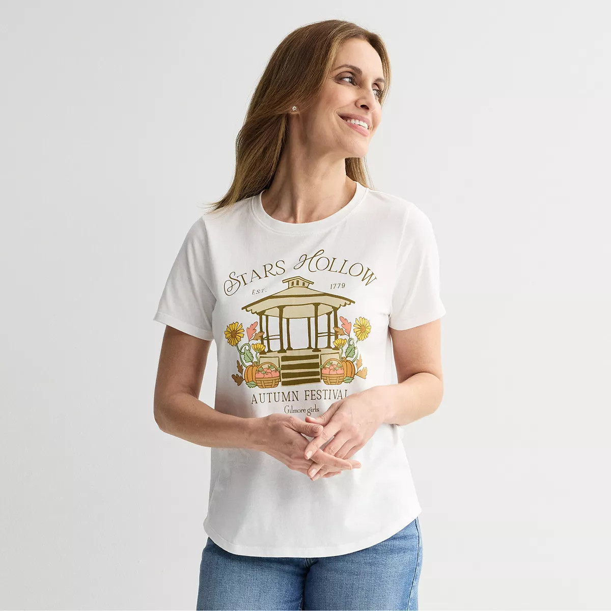 Women's Gilmore Girls Stars Hollow Autumn Festival Graphic Tee, Size: Small, Ivory | Kohl's