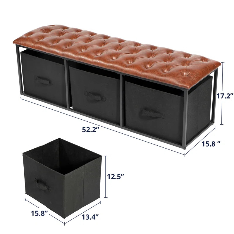 Tayen Faux Leather Upholstered Storage Bench | Wayfair North America