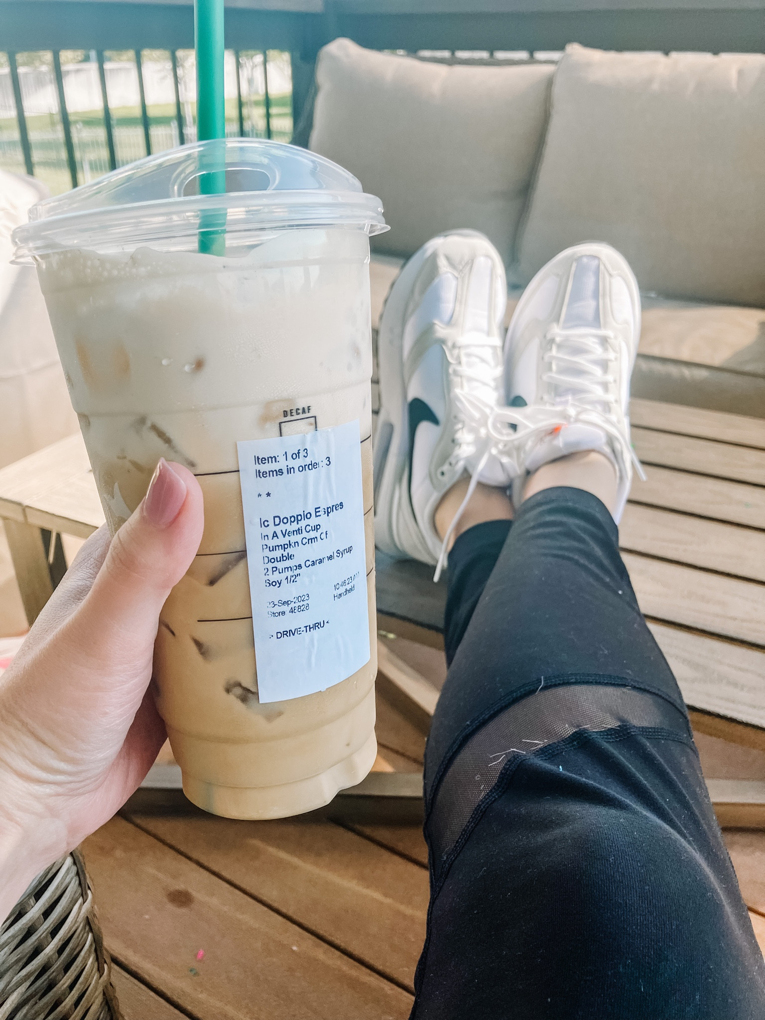 Athleisure / Nike / fall / leggings outfit / porch / decor / outdoor living 

#LTKmidsize #LTKshoecrush #LTKhome