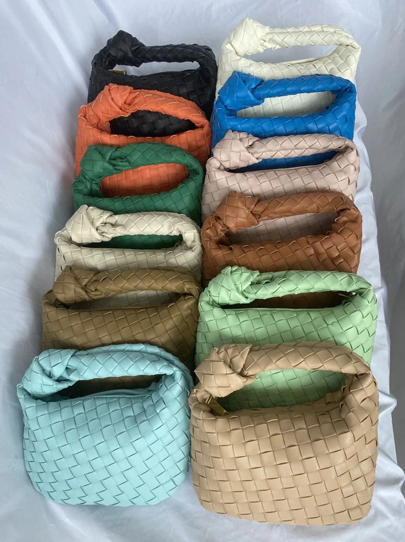 Mini Woven Knot Handbag , Bottega BV Inspired Mini Jodie Handbag, Dumpling Bag, Woven Bag, Gift f... | Etsy (UK)