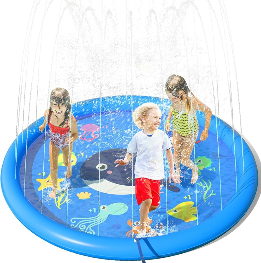 Peradix Splash Pad,170CM Sprinkler Wasser-Spielmatte Anti-Rutsch Splash Play Matte Sommer Outdoor... | Amazon (DE)