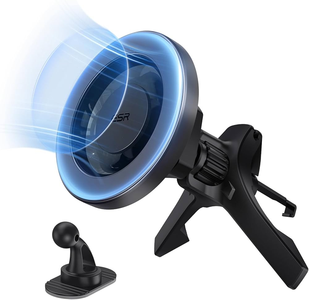 ESR for MagSafe Car Mount (HaloLock), Magnetic Car Phone Holder Mount, Air Vent/Dashboard Magneti... | Amazon (US)