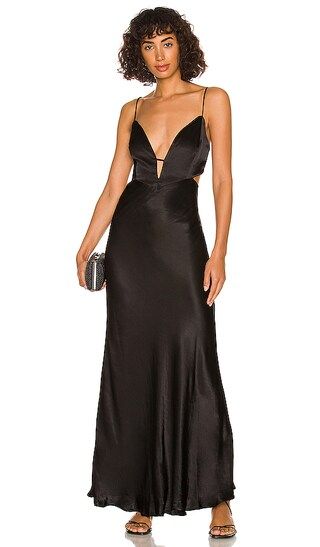 Karlotta Slip Dress in Black | Revolve Clothing (Global)