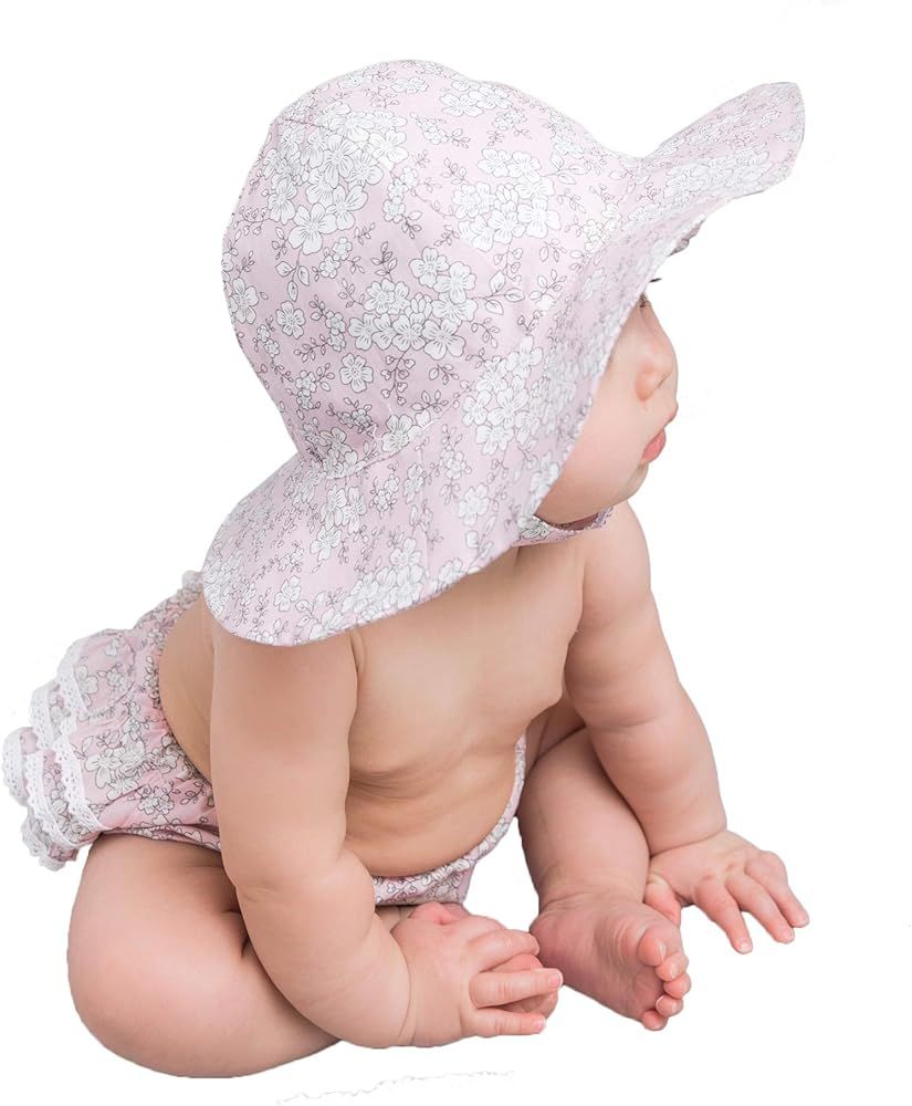 Huggalugs Baby and Toddler Girls Cherry Blossom Sunbonnet, Bloomer or Sunhat | Amazon (US)