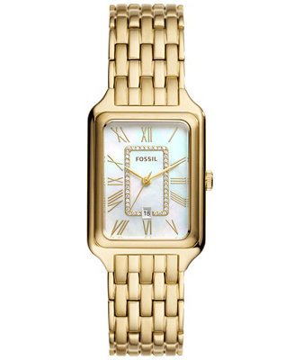 Fossil Women's Raquel Three-Hand Date Gold-Tone Stainless Steel Watch, 26mm - Macy's | Macy's