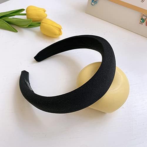 Wide Padded Black Headband Hairbands for Women Girls Black Soft Hairband for Thick Thin Hair Hoop... | Amazon (US)