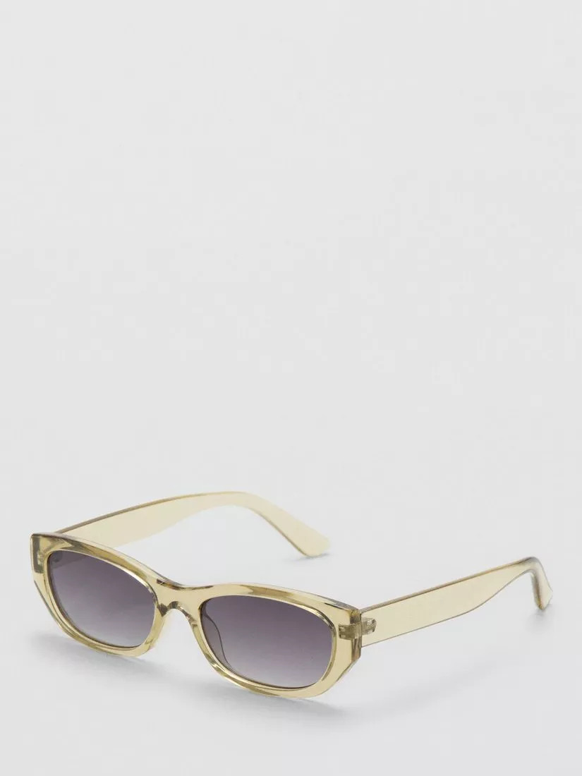Mango Slim Frame Sunglasses, Green | John Lewis (UK)