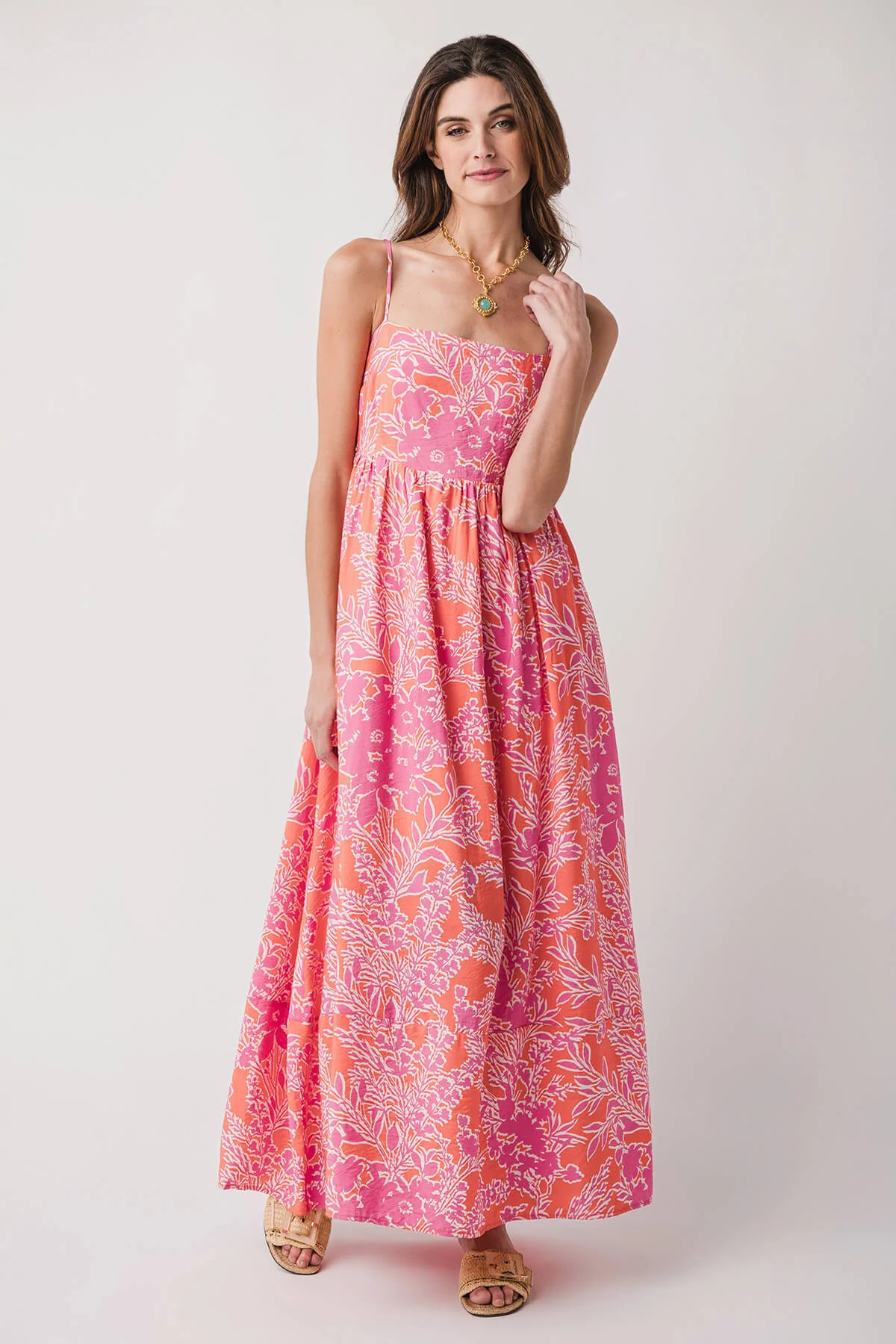 By Together Floral Spaghetti Strap Maxi Dress | Social Threads