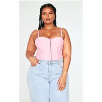 Plus Dusty Pink Bandage Hook And Eye Structured Corset | PrettyLittleThing CAN