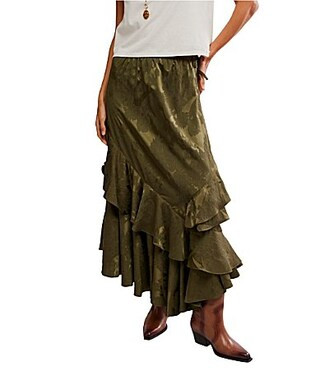 Free People Autumn Promenade Jacquard Floral Maxi Skirt - 0 | Dillard's