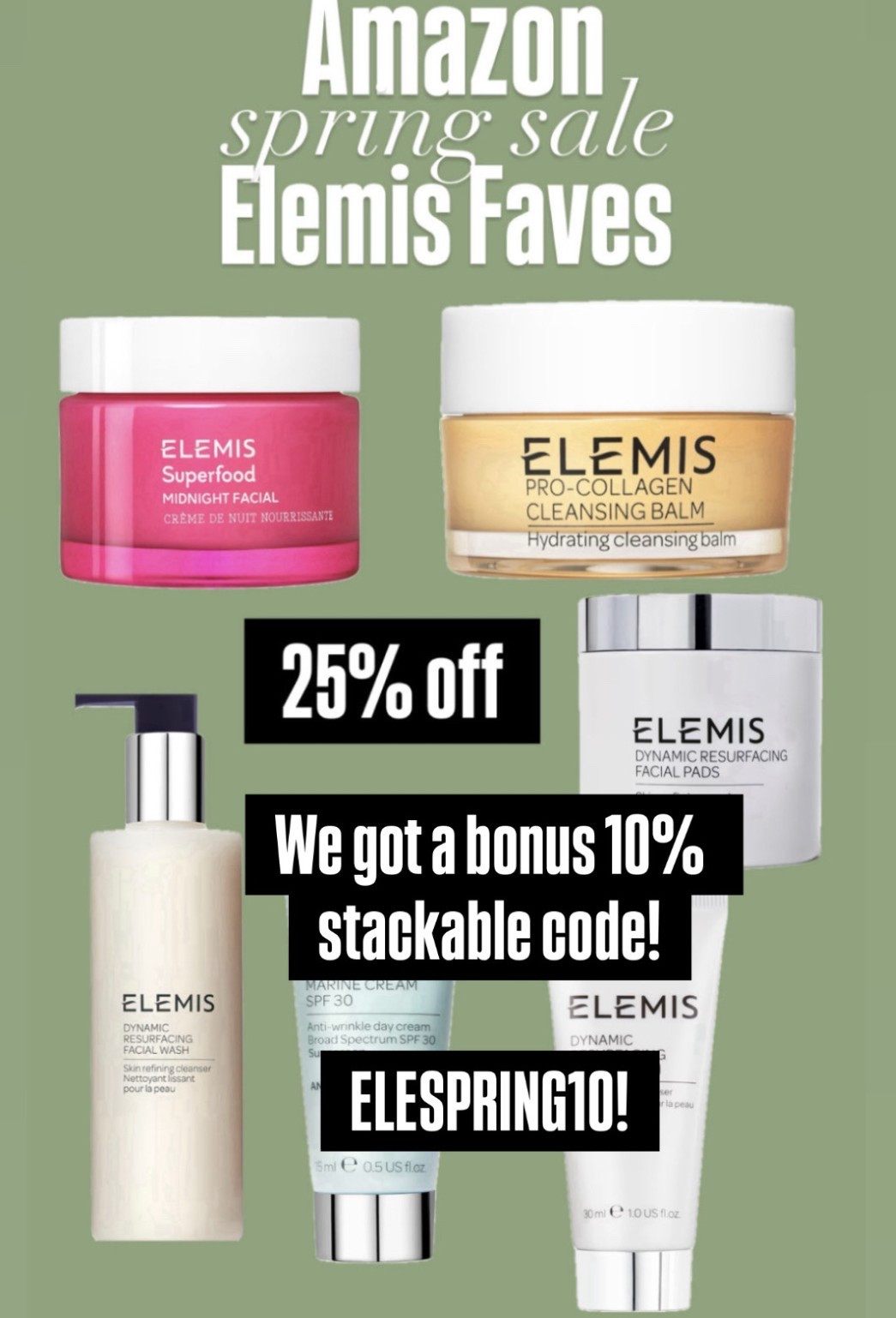 Add a 10% off code that stacks on the 25% off products are ready!

Use code ELESPRING10 at checkout!

#LTKgrwm #LTKmorningroutine #LTKselfcare