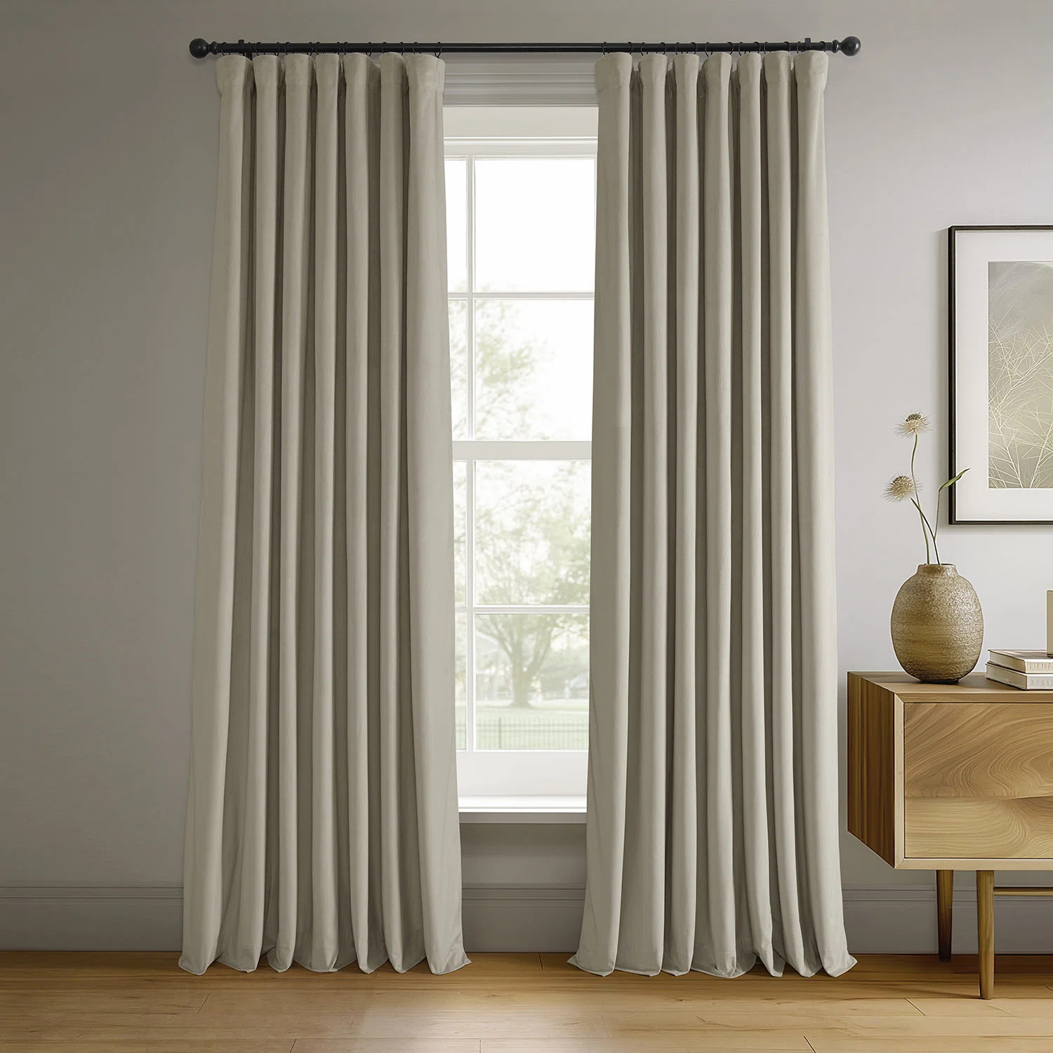 Olivia Signature Thermal Lined 100% Blackout Velvet Curtains for Bedroom & Living Room Curtains S... | Wayfair North America
