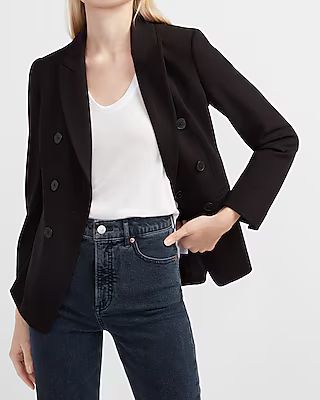 Double Breasted Knit Blazer | Express