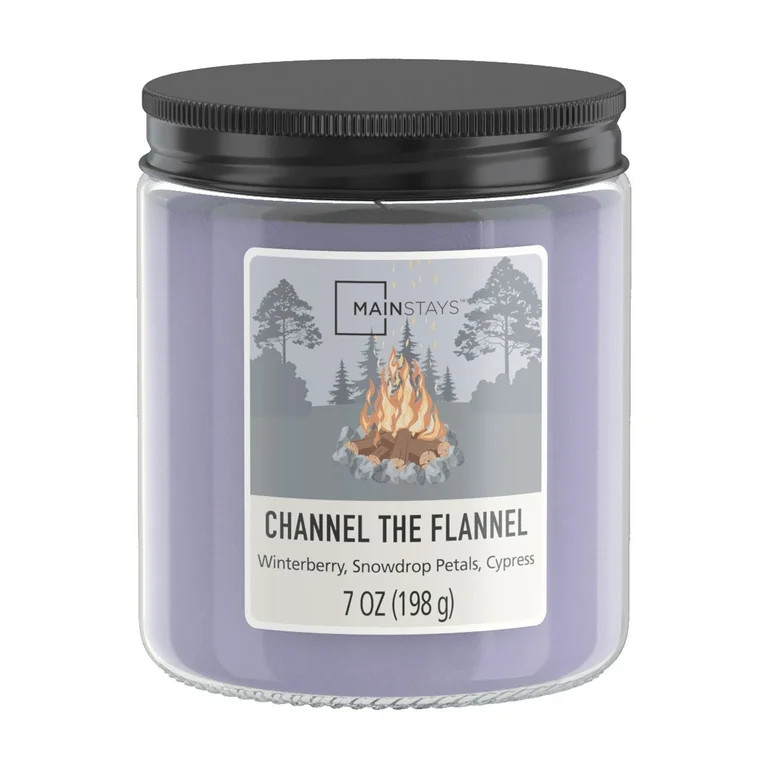 Mainstays Channel the Flannel Scented Glass Jar Candle Twist Lid, 7 oz. Single Wick | Walmart (US)