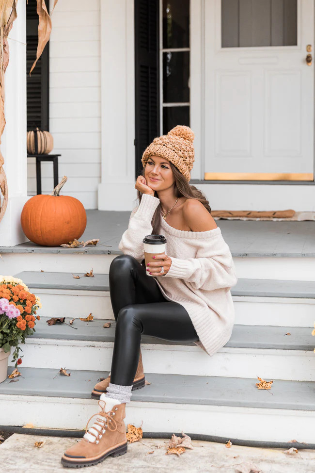 CAITLIN COVINGTON X PINK LILY The Coco Black Leather Leggings | The Pink Lily Boutique