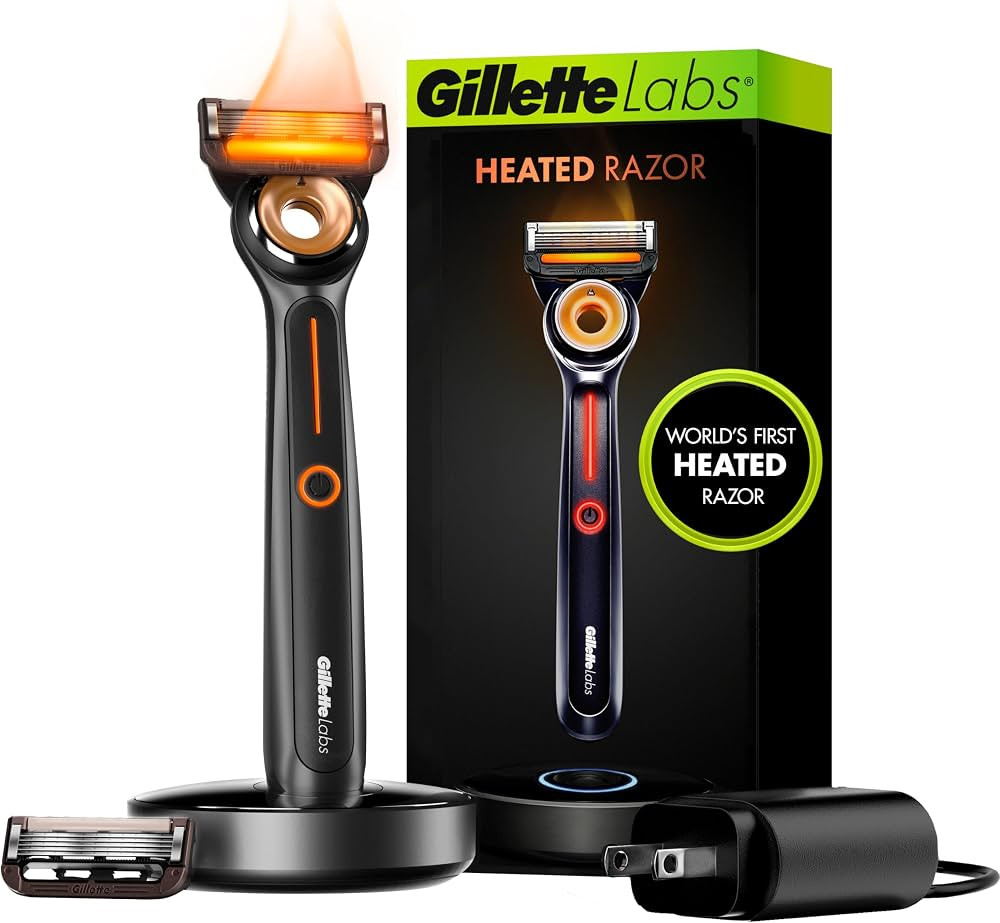 Gillette Heated Razor for Men, Starter Shave Kit by GilletteLabs, 1 Handle, 2 Razor Blade Refills... | Amazon (US)