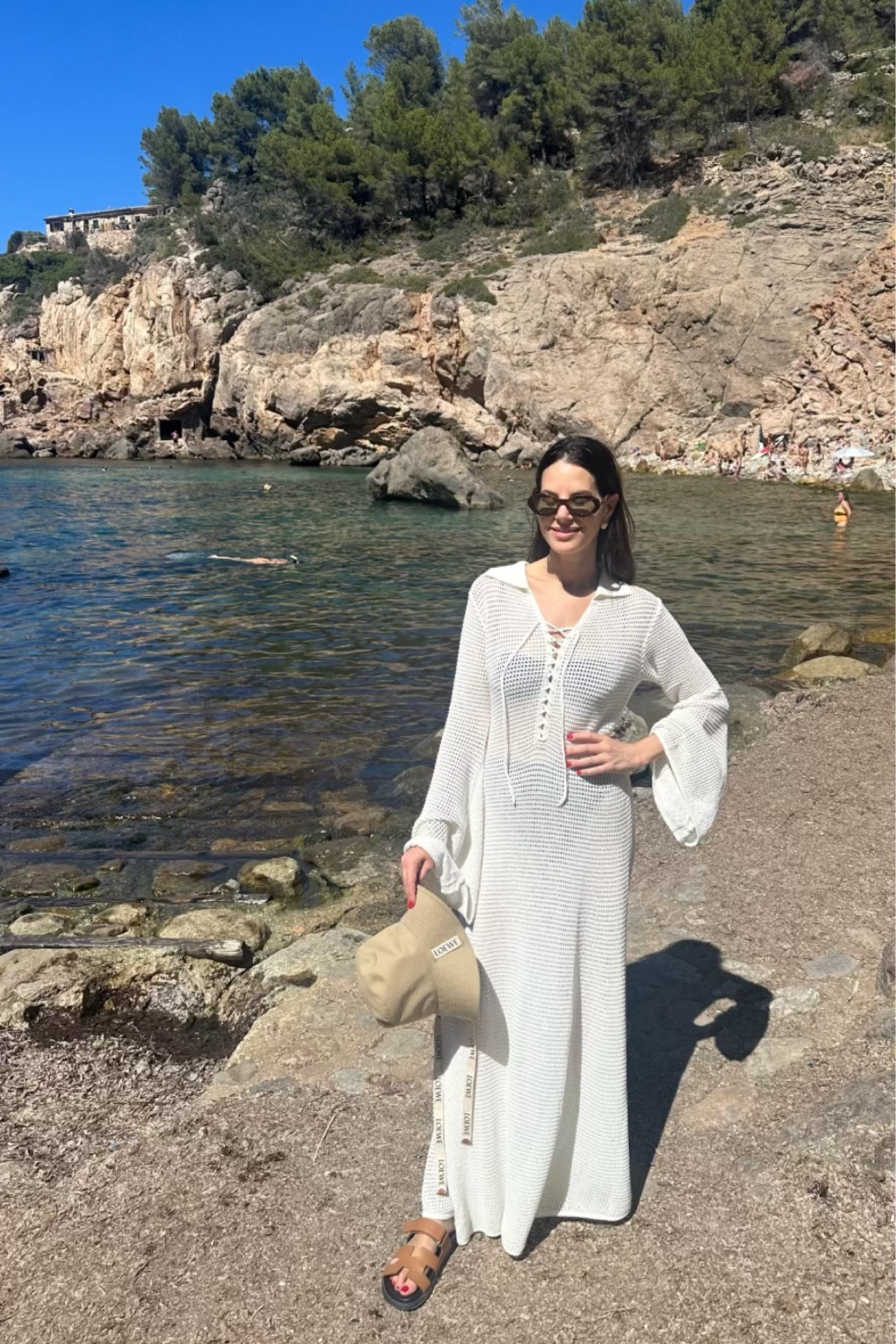 Beach day!!🤍 loving this long white knit maxi dress as a cover up!

Coverup. Beach day outfit. Pool outfit. Maxi dress. Sun hat.

#LTKSwim #LTKStyleTip #LTKSeasonal