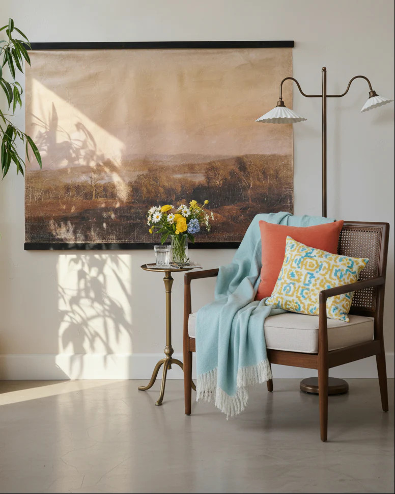 Oversized Vintage Countryside Tapestry | Magnolia
